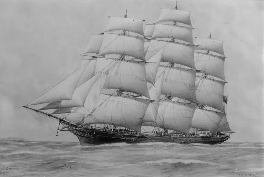 old photograph of a sailboat