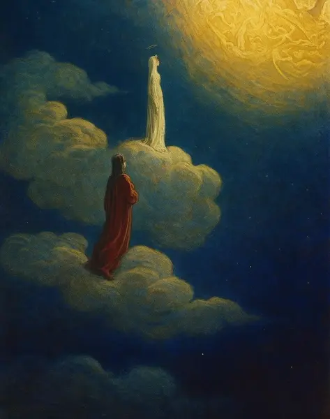 Dante and Beatrice at the Gates of Paradise by Gustave Dore