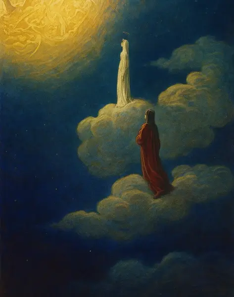 Dante and Beatrice at the Gates of Paradise by Gustave Dore
